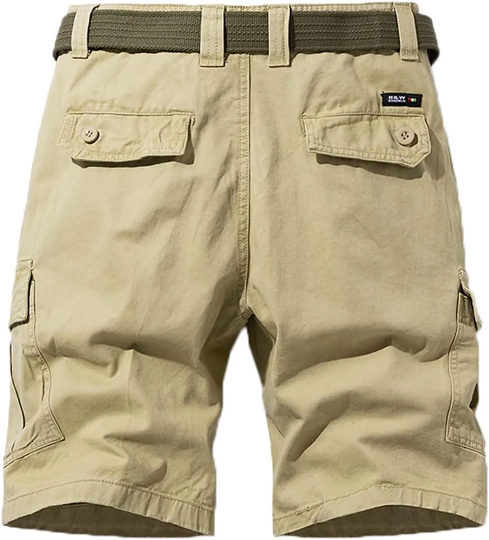 Men's Cotton Camo Multi Pockets Outdoor Casual Relaxed Fit Summer Cargo Shorts