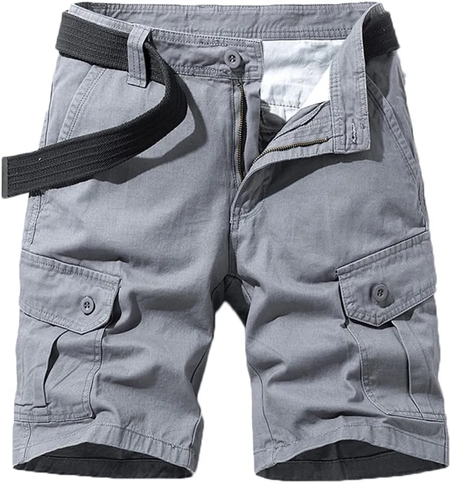 Men's Cotton Camo Multi Pockets Outdoor Casual Relaxed Fit Summer Cargo Shorts