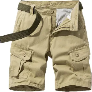 Men's Cotton Camo Multi Pockets Outdoor Casual Relaxed Fit Summer Cargo Shorts