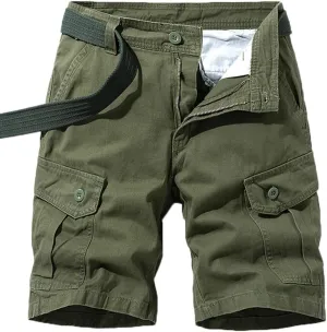 Men's Cotton Camo Multi Pockets Outdoor Casual Relaxed Fit Summer Cargo Shorts