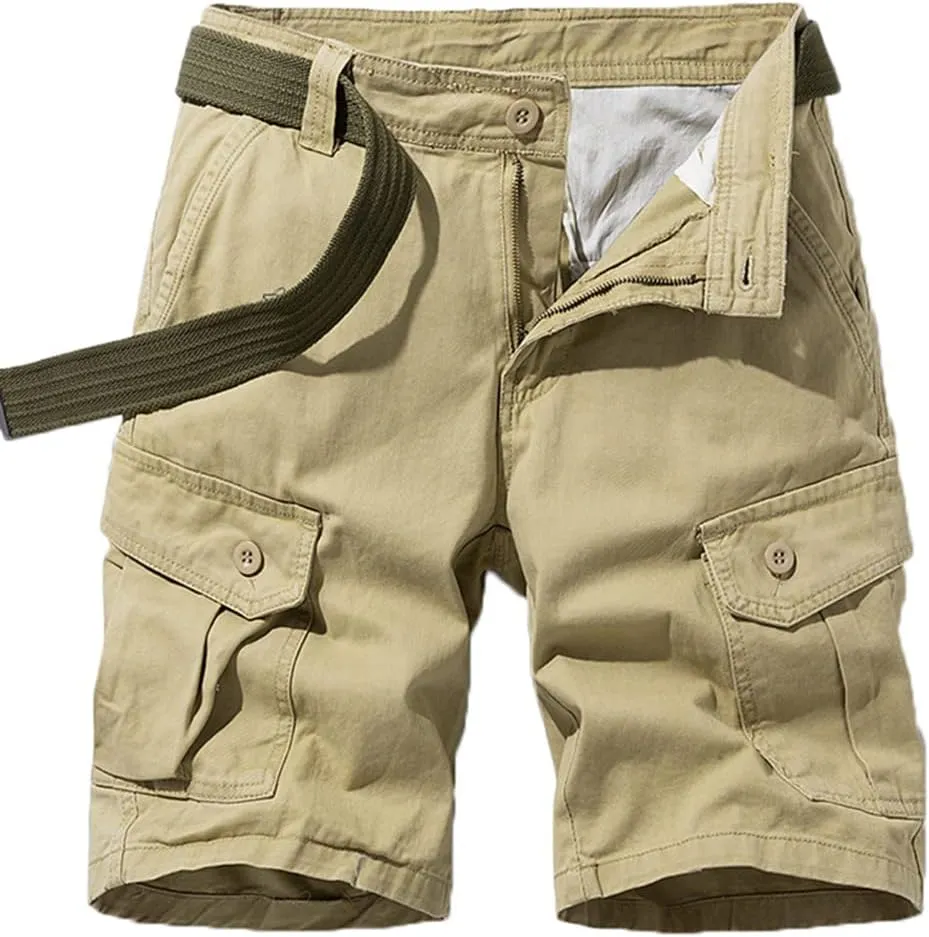 Men's Cotton Camo Multi Pockets Outdoor Casual Relaxed Fit Summer Cargo Shorts
