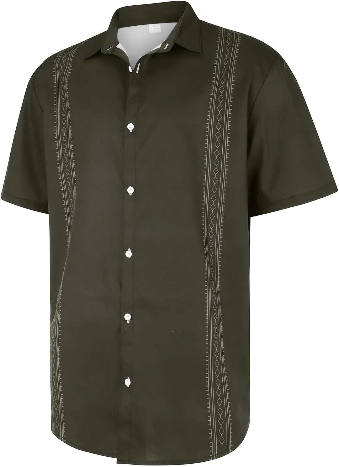 Men's Cuban Guayabera Shirt Short Sleeve Button Down Big Tall Shirts Loose Fit Casual Summer Beach Hippie Shirts