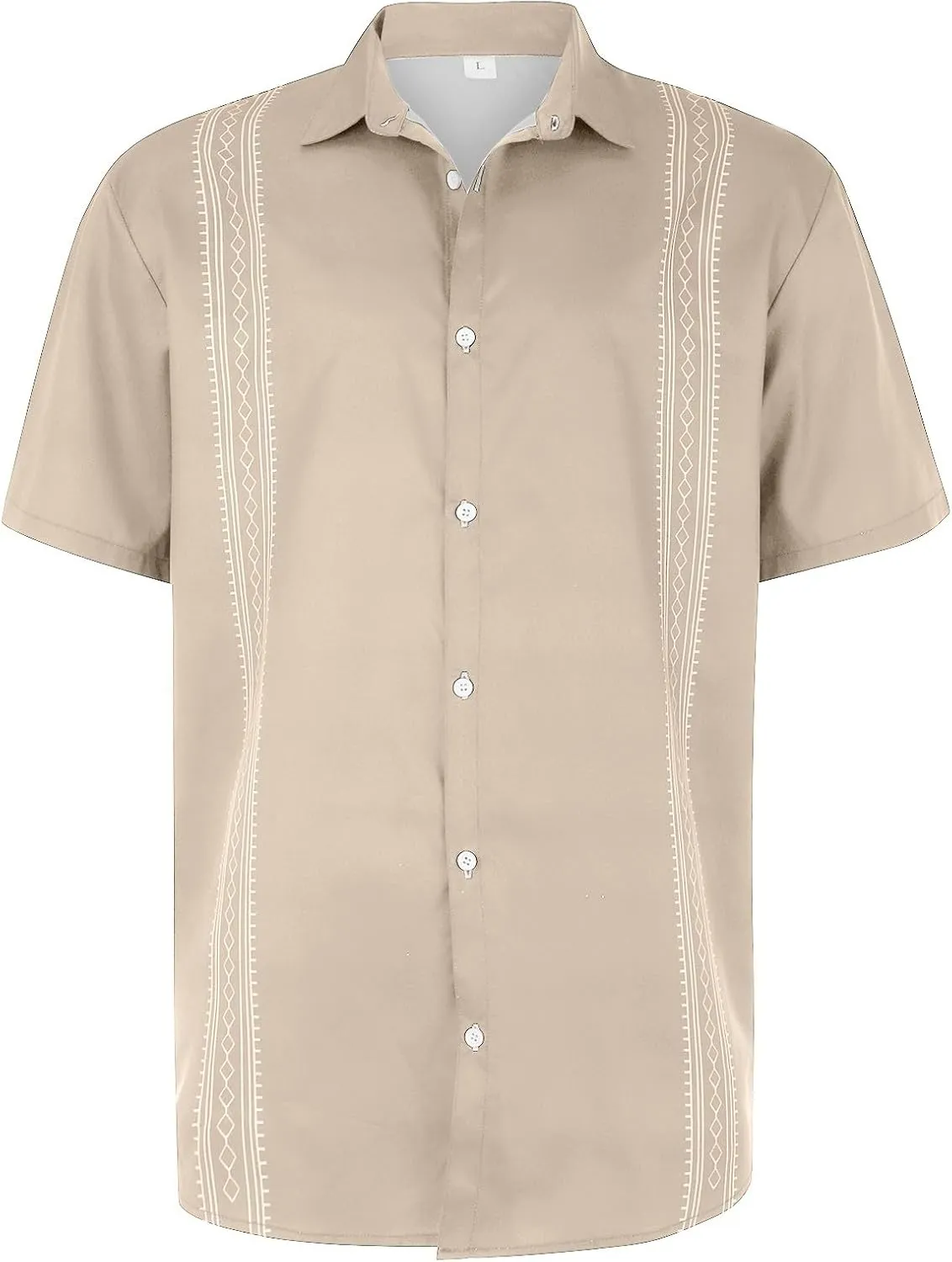 Men's Cuban Guayabera Shirt Short Sleeve Button Down Big Tall Shirts Loose Fit Casual Summer Beach Hippie Shirts