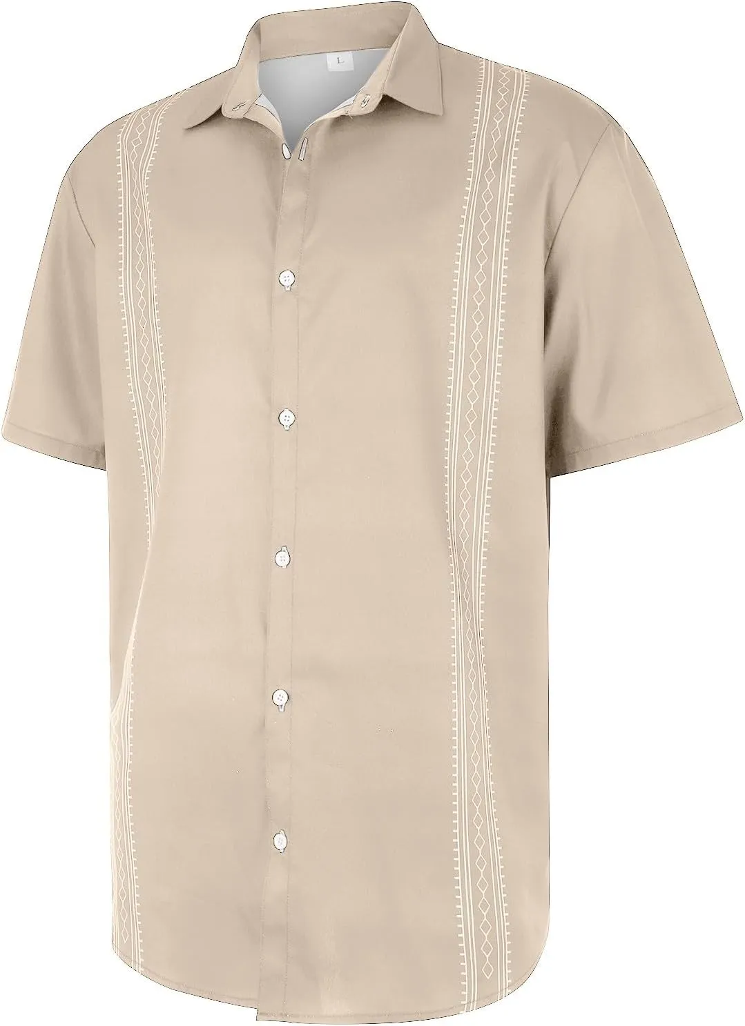Men's Cuban Guayabera Shirt Short Sleeve Button Down Big Tall Shirts Loose Fit Casual Summer Beach Hippie Shirts