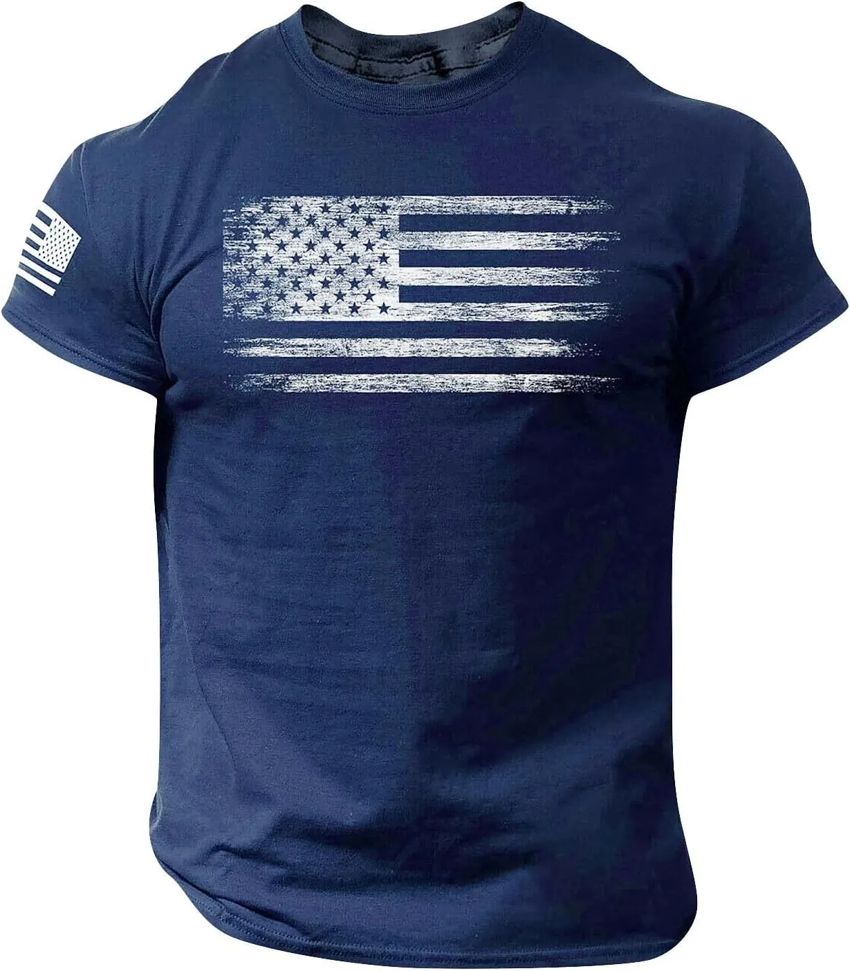 Men's Graphic T-Shirts Short Sleeve 4Th of July T Shirts Slim Fit Summer Casual Print Muscle Tee Shirt, M-XL