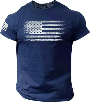 Men's Graphic T-Shirts Short Sleeve 4Th of July T Shirts Slim Fit Summer Casual Print Muscle Tee Shirt, M-XL