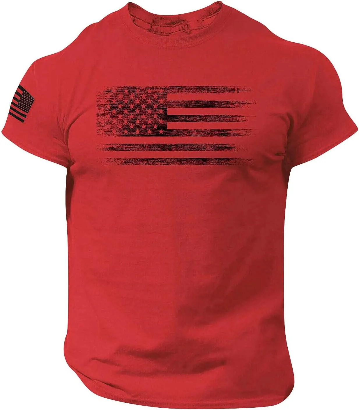 Men's Graphic T-Shirts Short Sleeve 4Th of July T Shirts Slim Fit Summer Casual Print Muscle Tee Shirt, M-XL
