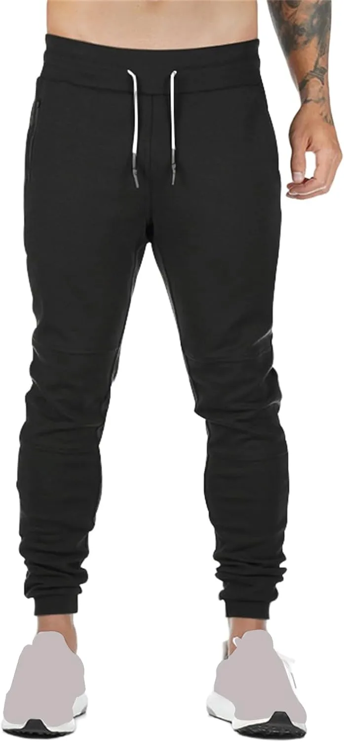 Men's Lightweight Athletic Running Pants Slim Fit Workout Pants with Zipper Pockets for Performance Comfort Everyday Wear