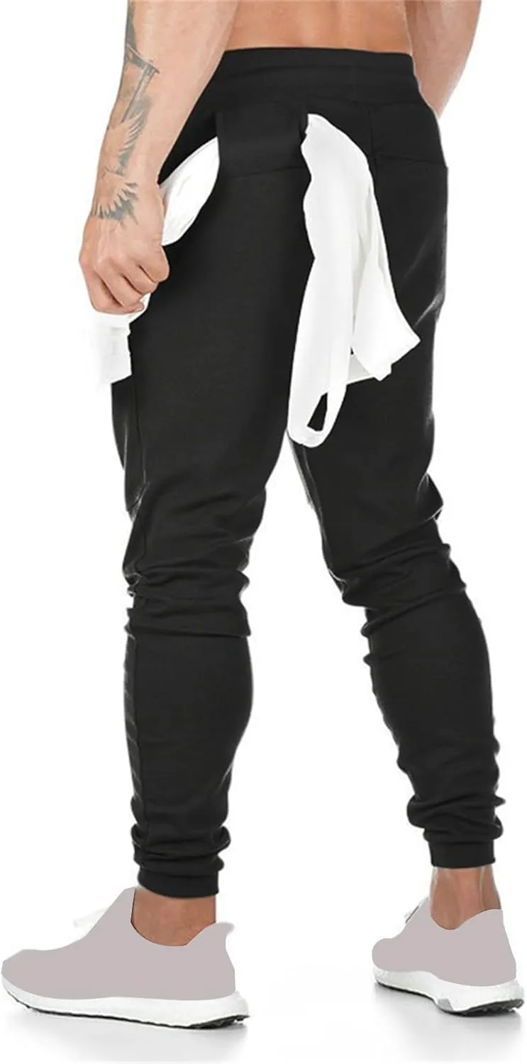 Men's Lightweight Athletic Running Pants Slim Fit Workout Pants with Zipper Pockets for Performance Comfort Everyday Wear