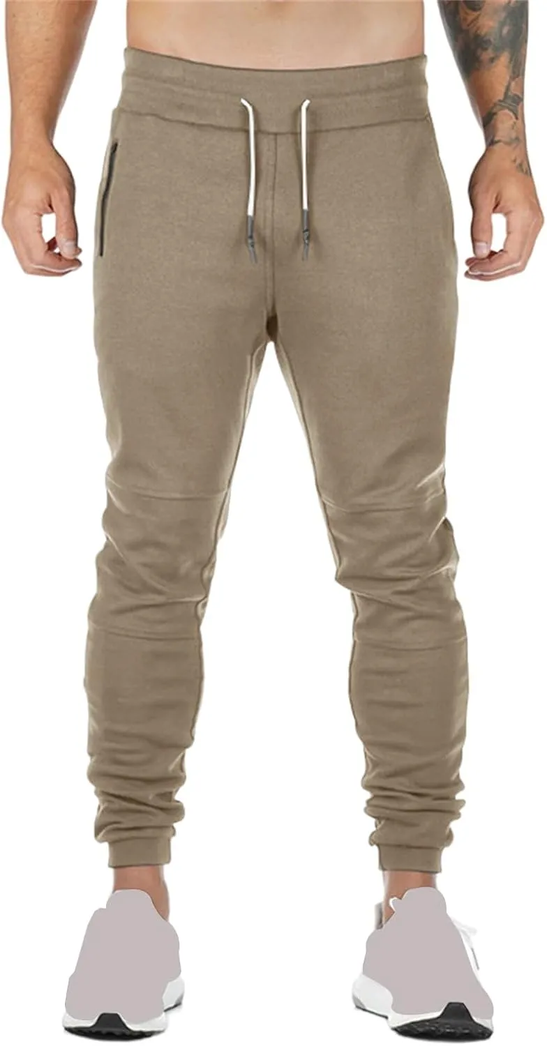 Men's Lightweight Athletic Running Pants Slim Fit Workout Pants with Zipper Pockets for Performance Comfort Everyday Wear