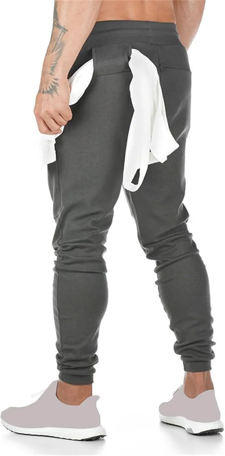 Men's Lightweight Athletic Running Pants Slim Fit Workout Pants with Zipper Pockets for Performance Comfort Everyday Wear