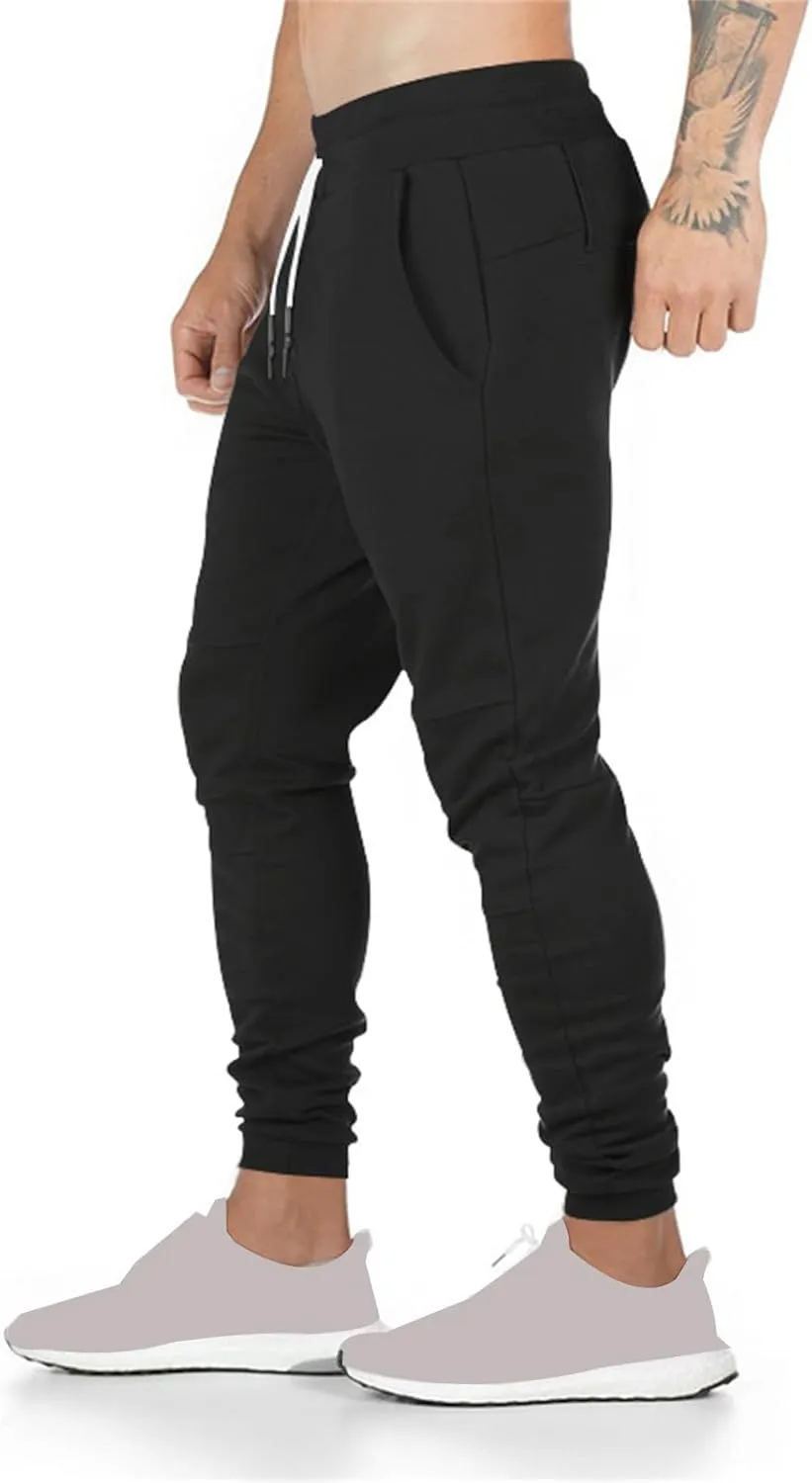 Men's Lightweight Athletic Running Pants Slim Fit Workout Pants with Zipper Pockets for Performance Comfort Everyday Wear