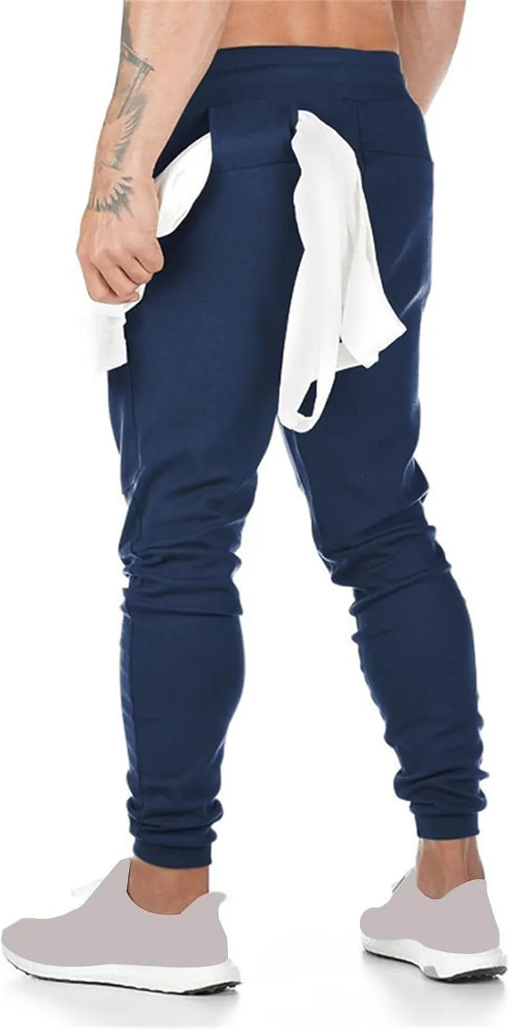 Men's Lightweight Athletic Running Pants Slim Fit Workout Pants with Zipper Pockets for Performance Comfort Everyday Wear