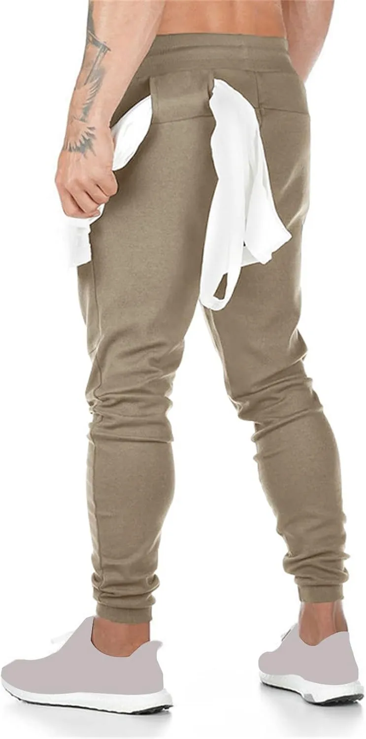 Men's Lightweight Athletic Running Pants Slim Fit Workout Pants with Zipper Pockets for Performance Comfort Everyday Wear