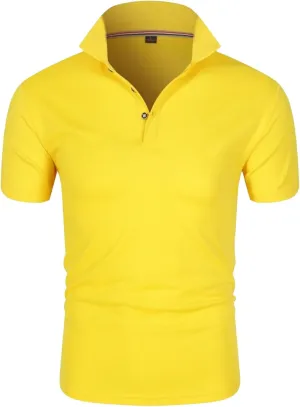 Men's Lightweight Golf Polo Shirts Summer Business Short Sleeve T-Shirts Stylish Lapel Casual Slim Fit Tee