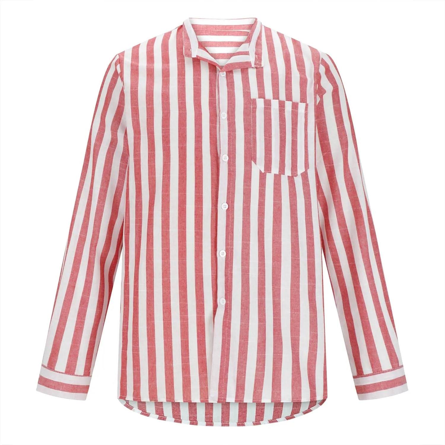 Men's Long Sleeve Button Down Shirts Casual Striped Collared Fall Tshirt Fashion 2024 Cotton Work Office Clothes