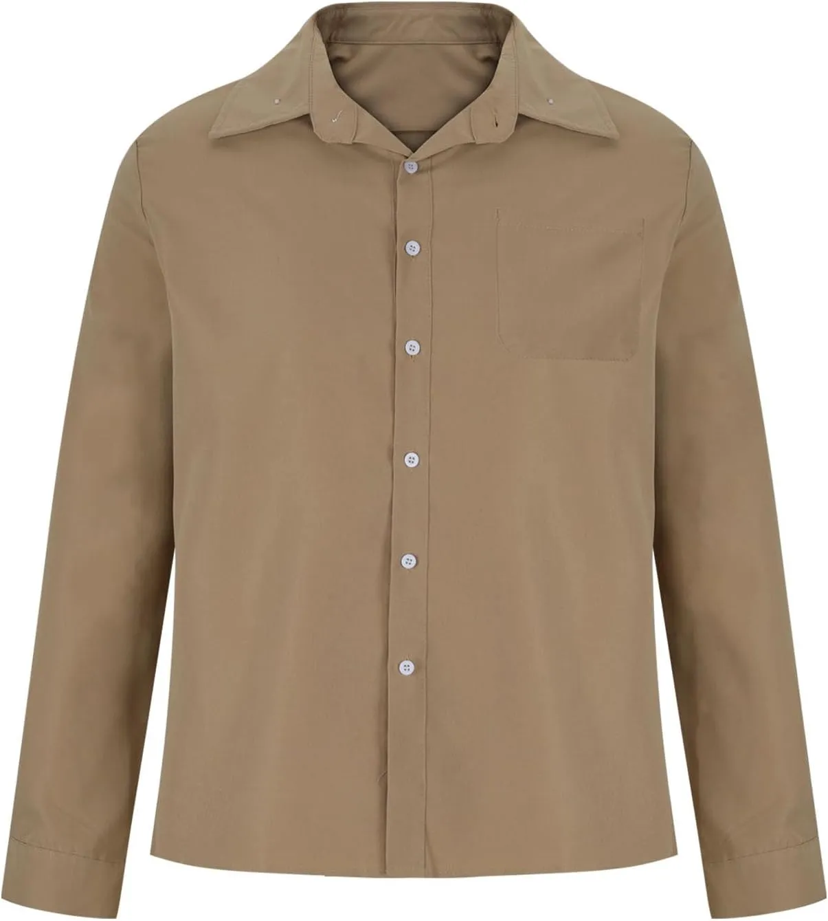 Men's Long Sleeve Button Down Shirts Casual Untucked Dress Shirt Beach Wedding Shirt Fall Spring Casual Tops Tees