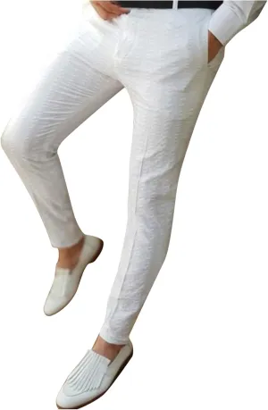 Mens Pencil Chinos Pant Trendy Plaid Skinny Dress Pant Stretch Regular Fit Business Casual Fashion Golf Ankle Length Trousers