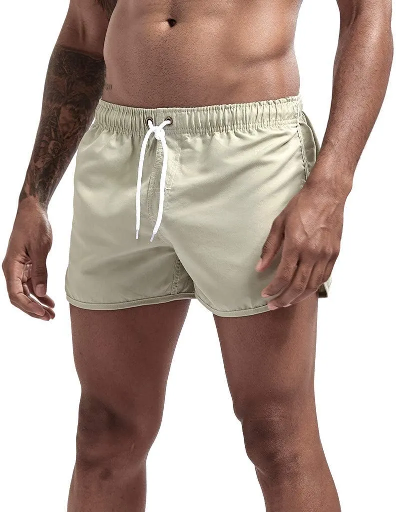 Men's Shorts Summer Beach Slim-Fit 5" Flat-Front Lightweight Comfort Stretch Chino Short Drawstring Walk Shorts
