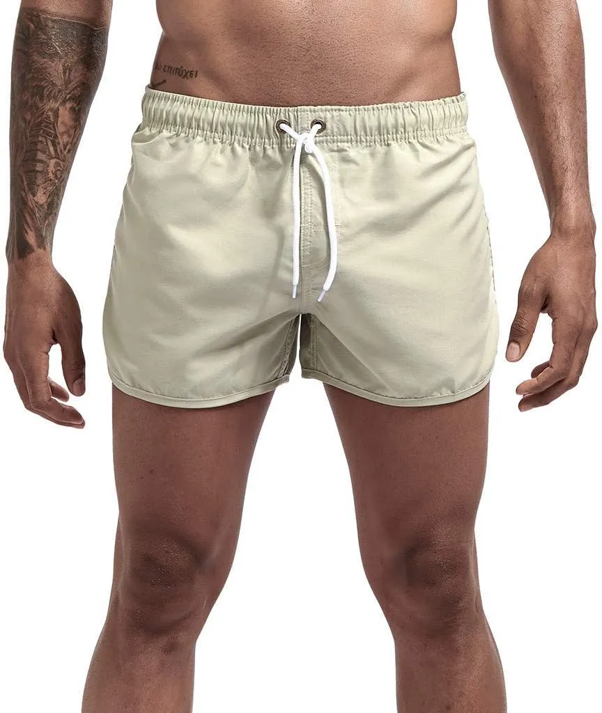 Men's Shorts Summer Beach Slim-Fit 5" Flat-Front Lightweight Comfort Stretch Chino Short Drawstring Walk Shorts