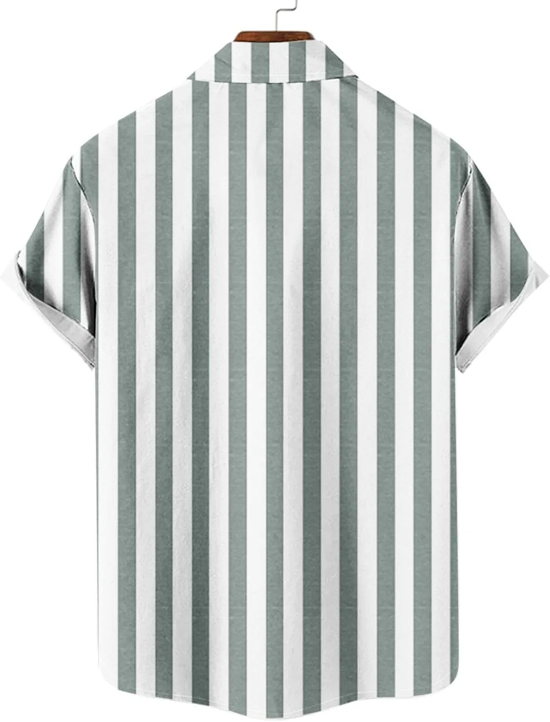 Mens Striped Button Shirts Fashion Casual Short Sleeve Button Up Shirts Loose Comfy Turndown Collar Blouse