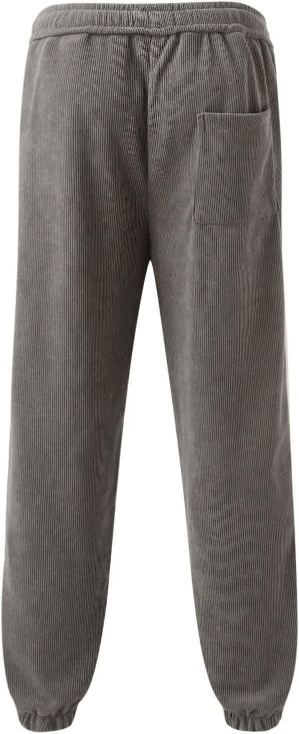 Mens Sweatpants with Pockets Big and Tall Fit Twill Joggers Multi-Pockets Cargo Pants Sweatpants for Men Men's Khaki