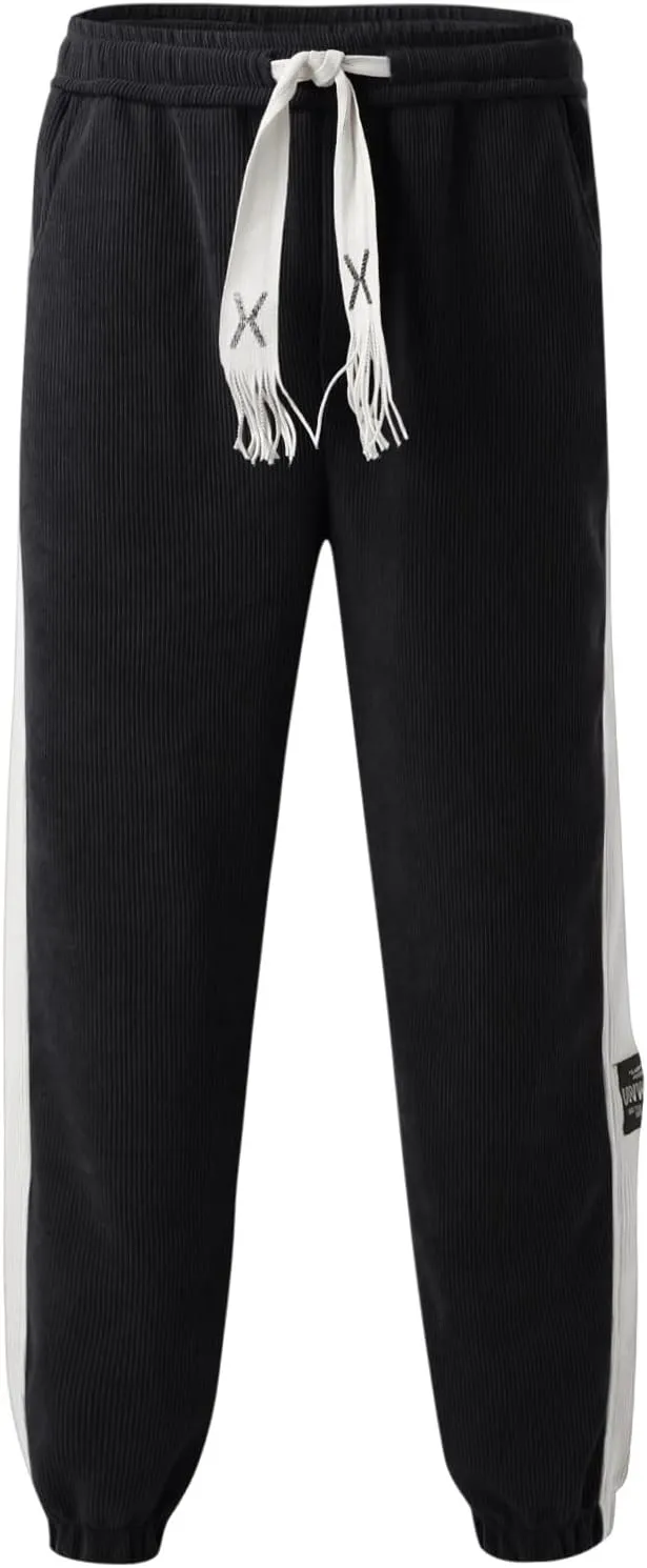 Mens Sweatpants with Pockets Big and Tall Fit Twill Joggers Multi-Pockets Cargo Pants Sweatpants for Men Men's Khaki