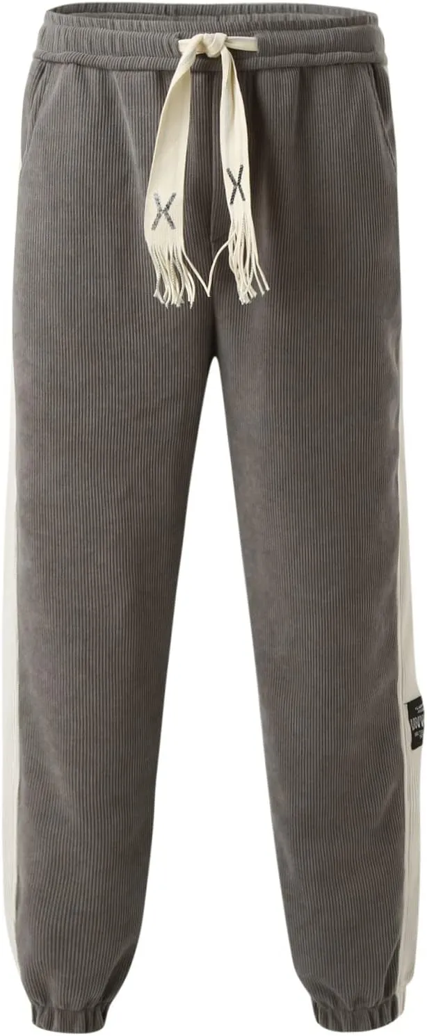 Mens Sweatpants with Pockets Big and Tall Fit Twill Joggers Multi-Pockets Cargo Pants Sweatpants for Men Men's Khaki