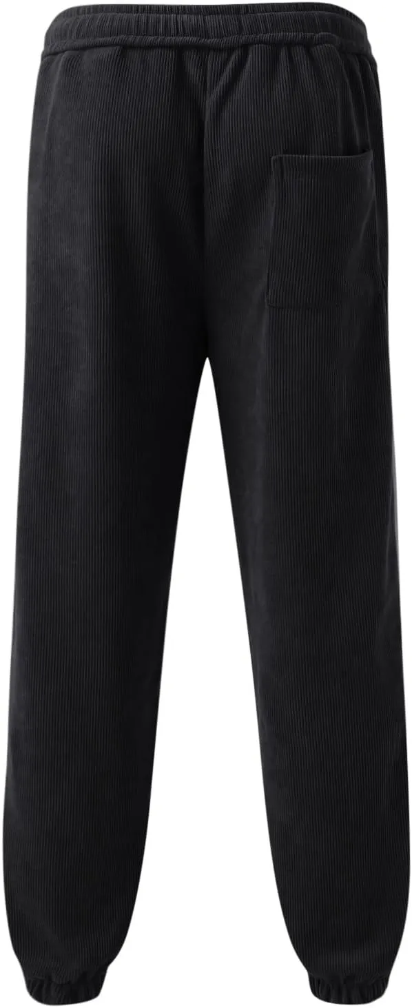 Mens Sweatpants with Pockets Big and Tall Fit Twill Joggers Multi-Pockets Cargo Pants Sweatpants for Men Men's Khaki
