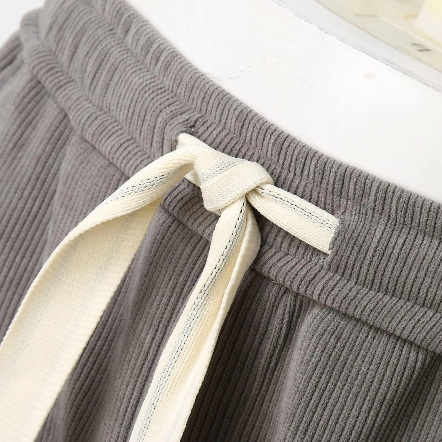 Mens Sweatpants with Pockets Big and Tall Fit Twill Joggers Multi-Pockets Cargo Pants Sweatpants for Men Men's Khaki