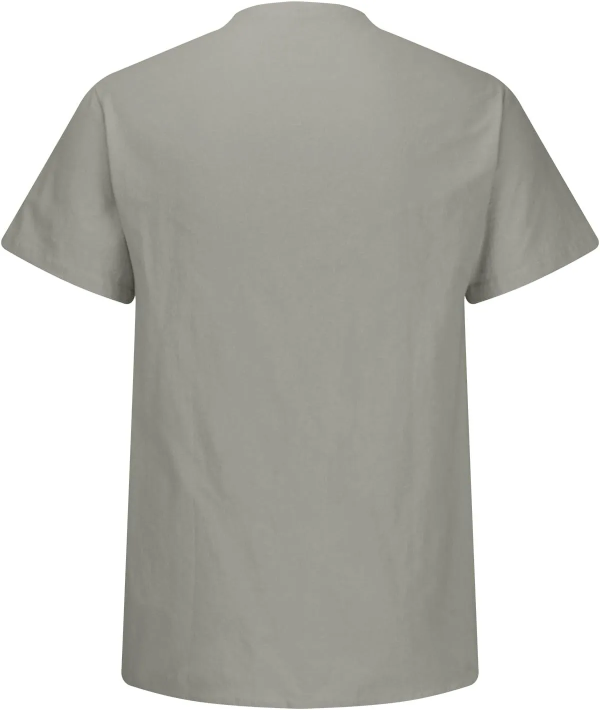 Men's T-Shirts Cotton Linen Short Sleeve Button Down Shirt Summer Loose Fit Solid Business Casual Shirts Beach Shirt
