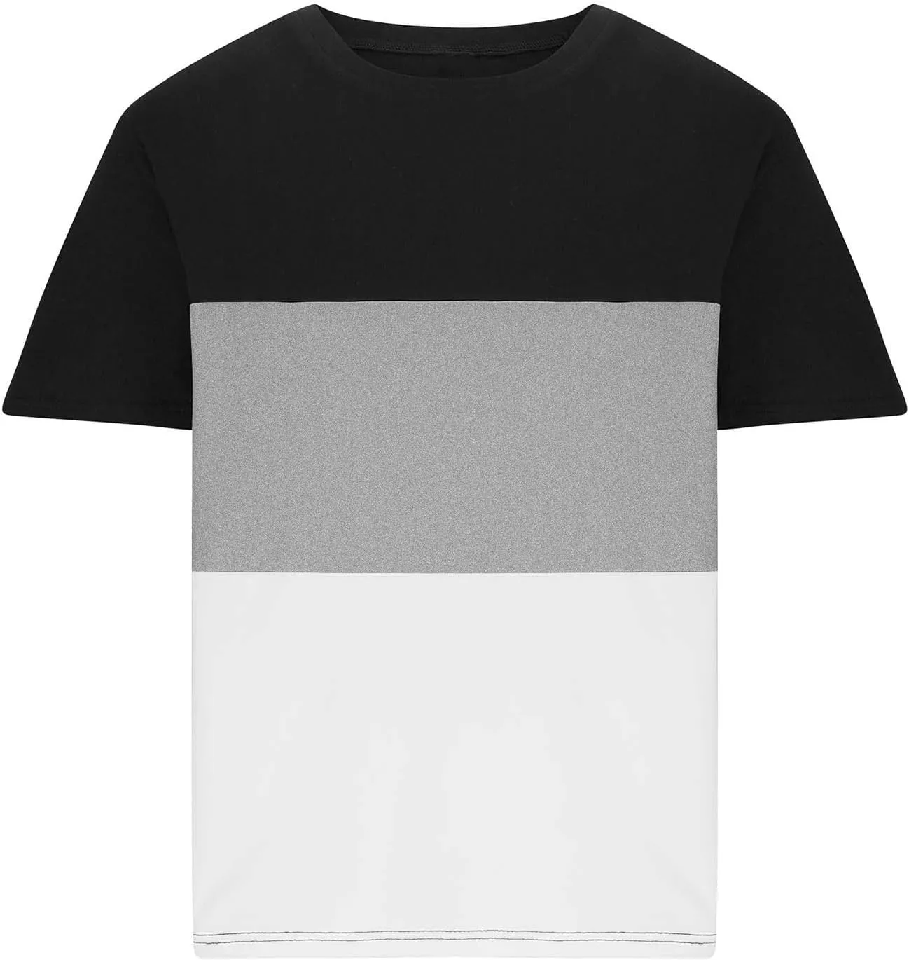 Mens T-Shirts Trendy 2024 Contrasting Color Crew Neck Short Sleeve Tees Moisture Wicking Comfort Loose Shirt