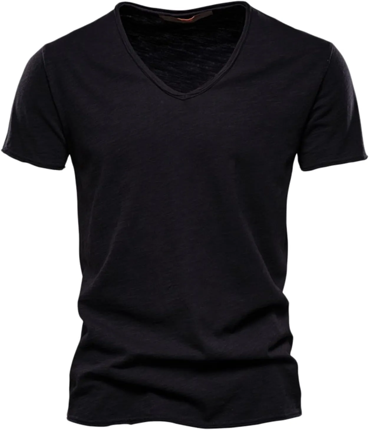 Men's V-Neck T-Shirts Soft Fitted Premium Classic Tee Men's T Shirts Cotton Hipster Hip Hop Longline Crewneck T-Shirt