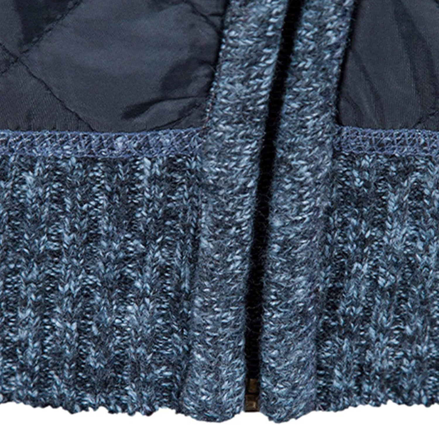 Men's Winter Casual Cardigan Cotton-padded Jacket Stand Collar Knitted Splice Sweater Coat for Coats Men