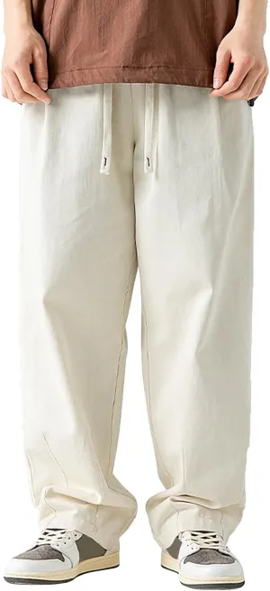 Mens Workout Cargo Sweatpants Leisure Loose Sports Running Patchwork Color Lace Up Pants Men's Flap Pocket Drawstring