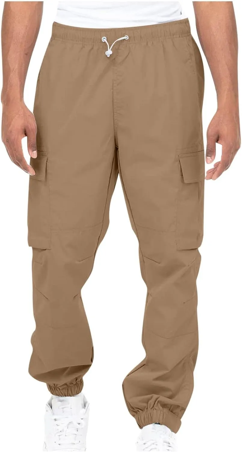 Mens Workout Cargo Sweatpants Pants Men's Sweatpants Slim Fit Tapered Gym Running Workout Pants Athletic Drawstring