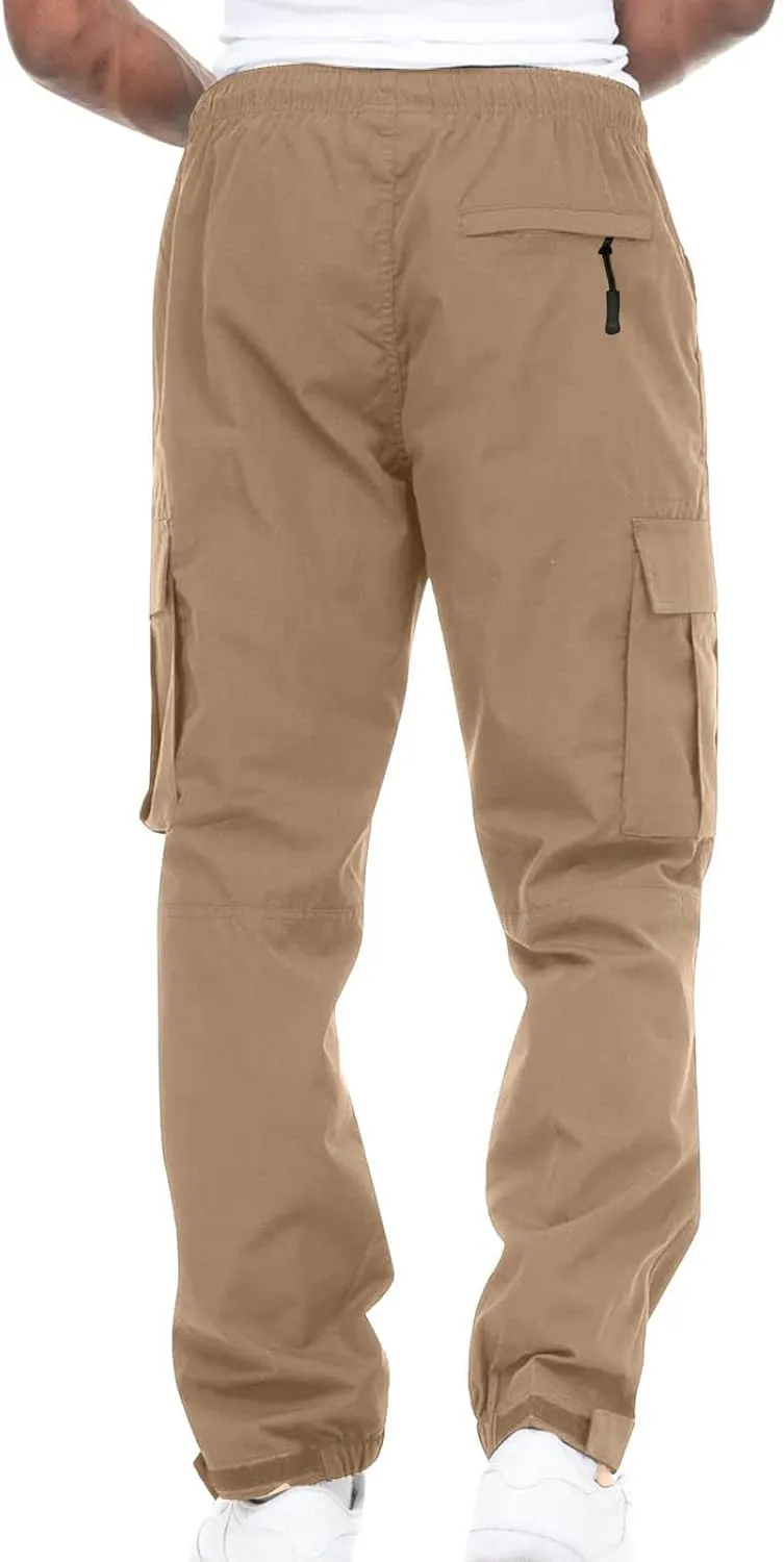 Mens Workout Cargo Sweatpants Pants Men's Sweatpants Slim Fit Tapered Gym Running Workout Pants Athletic Drawstring