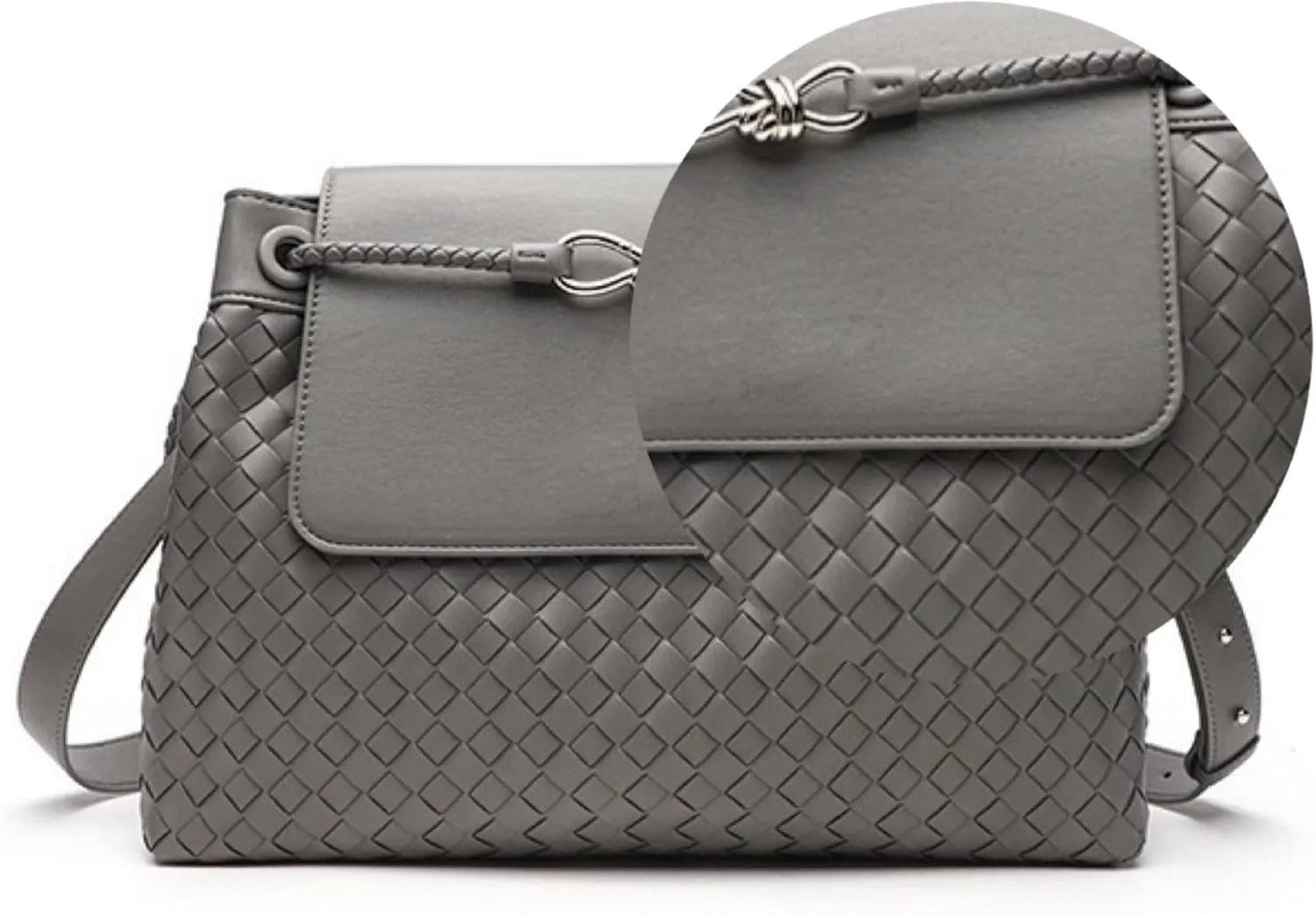 Men's woven bag, leather handbag, suitable for men's and women's crossbody top handling satchel, tote bag purse handbag