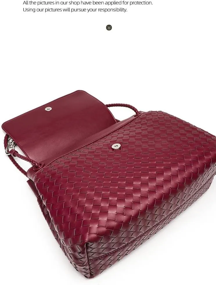 Men's woven bag, leather handbag, suitable for men's and women's crossbody top handling satchel, tote bag purse handbag