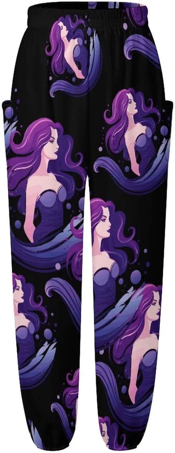 Mermaid Women's Harem Pants Lightweight Yoga Pants Beach Pants Dance Trousers with Pockets