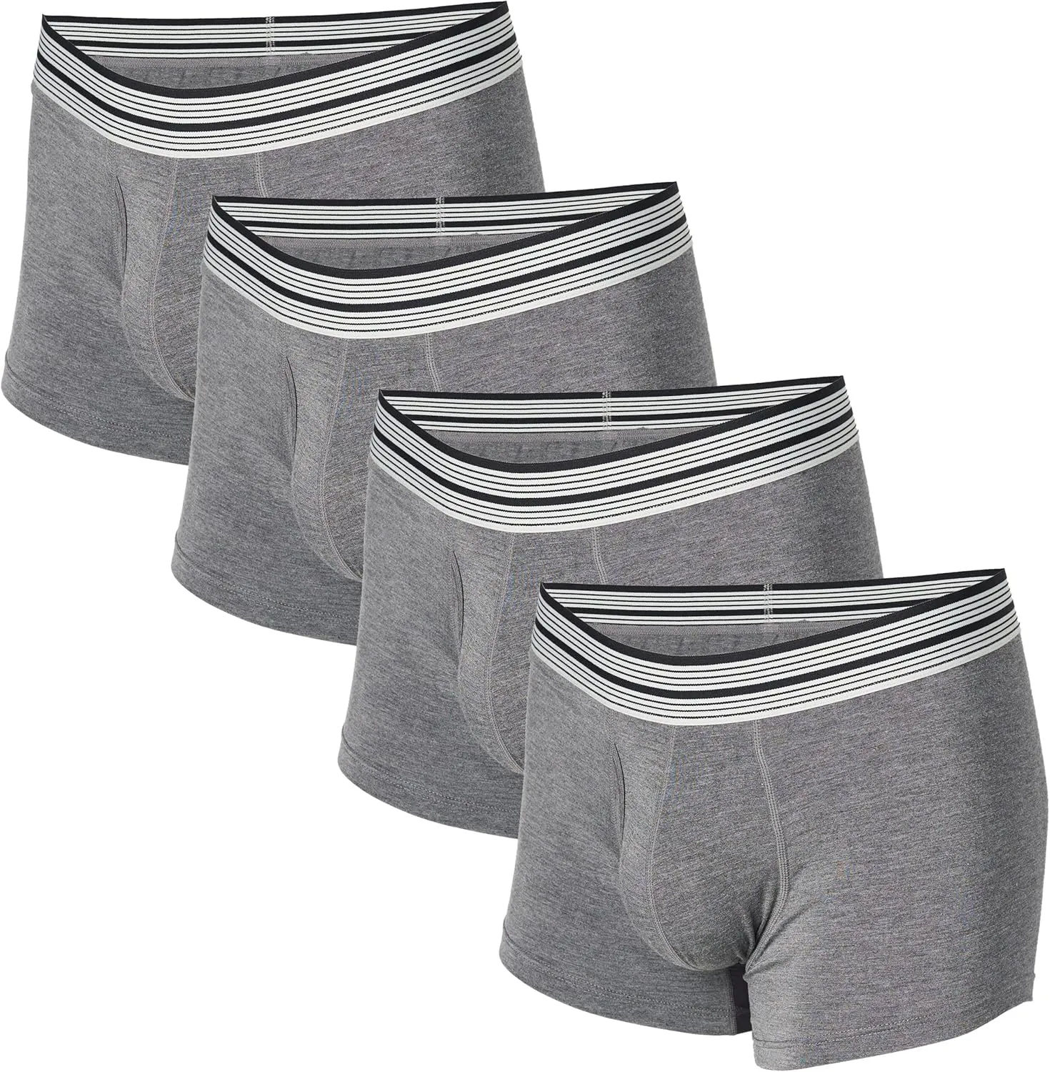 Mr. Davis Men's 4 Pack Trunks Cut Boxer Brief Underwear