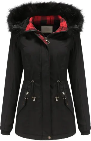 NaRHbrg Women's Vegan Down Hooded Jacket, Maxi Long Puffer Winter Warm Coat, Ladies Zip Water-Resistant Thicken Parka Outwear