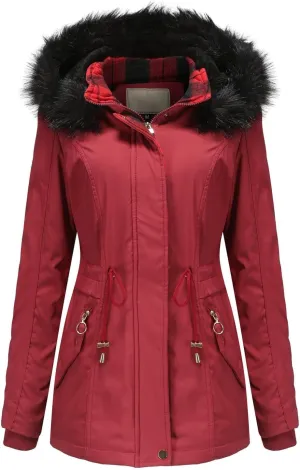 NaRHbrg Women's Vegan Down Hooded Jacket, Maxi Long Puffer Winter Warm Coat, Ladies Zip Water-Resistant Thicken Parka Outwear