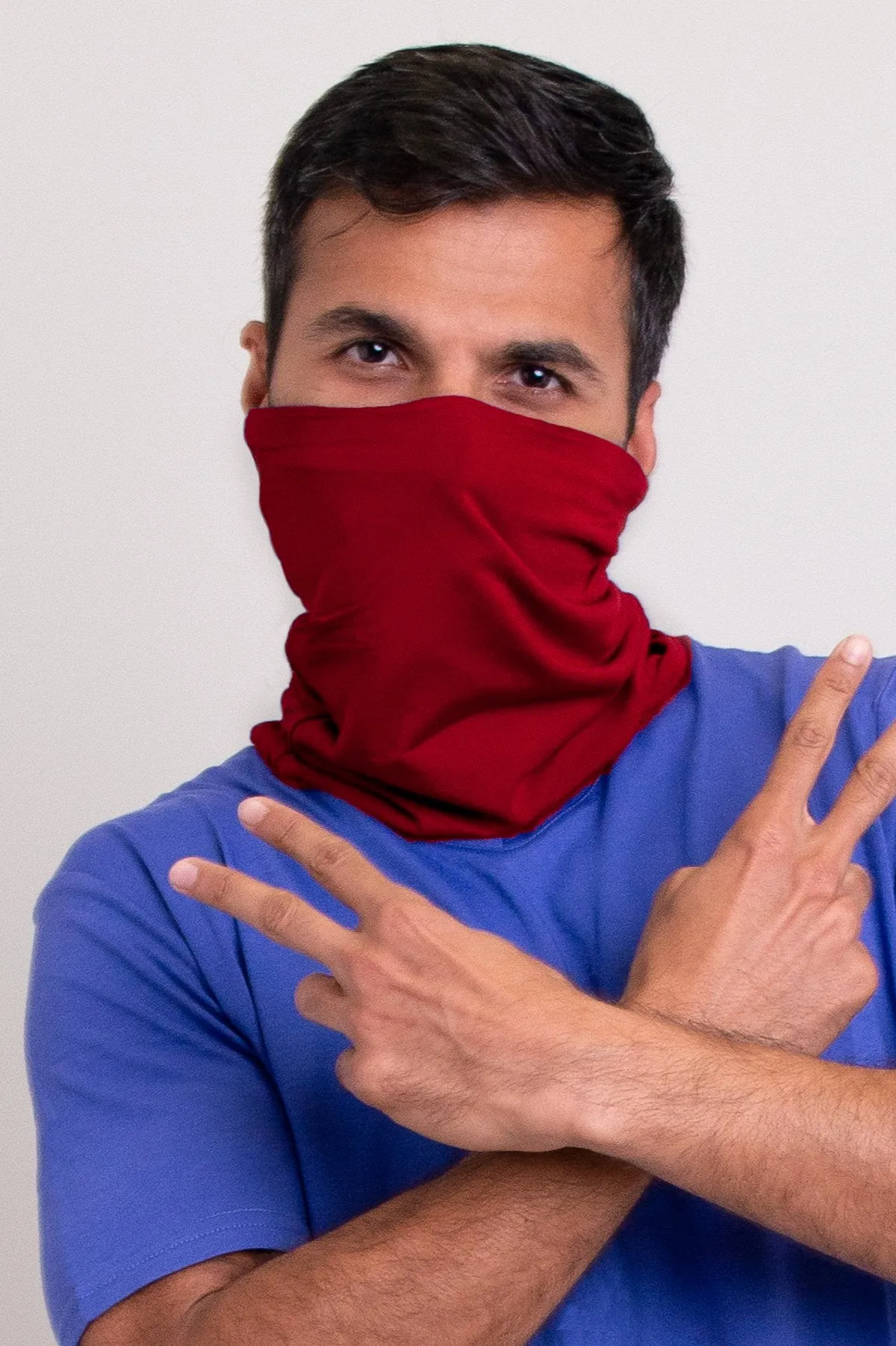 Neck Warmer/Face Cover, Red, Bamboo