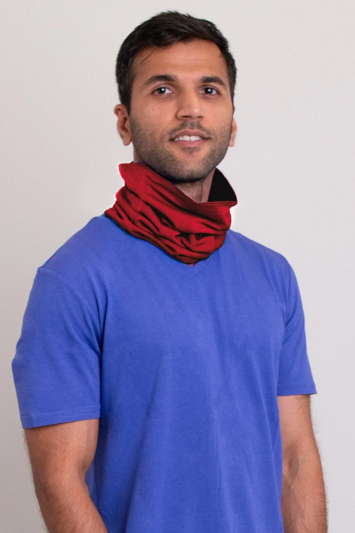 Neck Warmer/Face Cover, Red, Bamboo