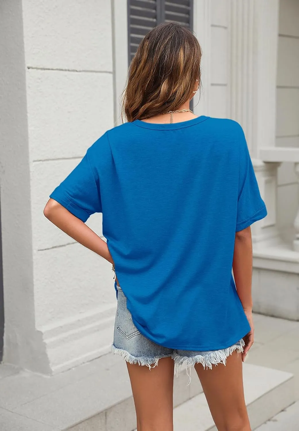 Newchoice Women's Oversized Tshirts Summer Short Sleeve Crewneck Casual Loose Basic Tops
