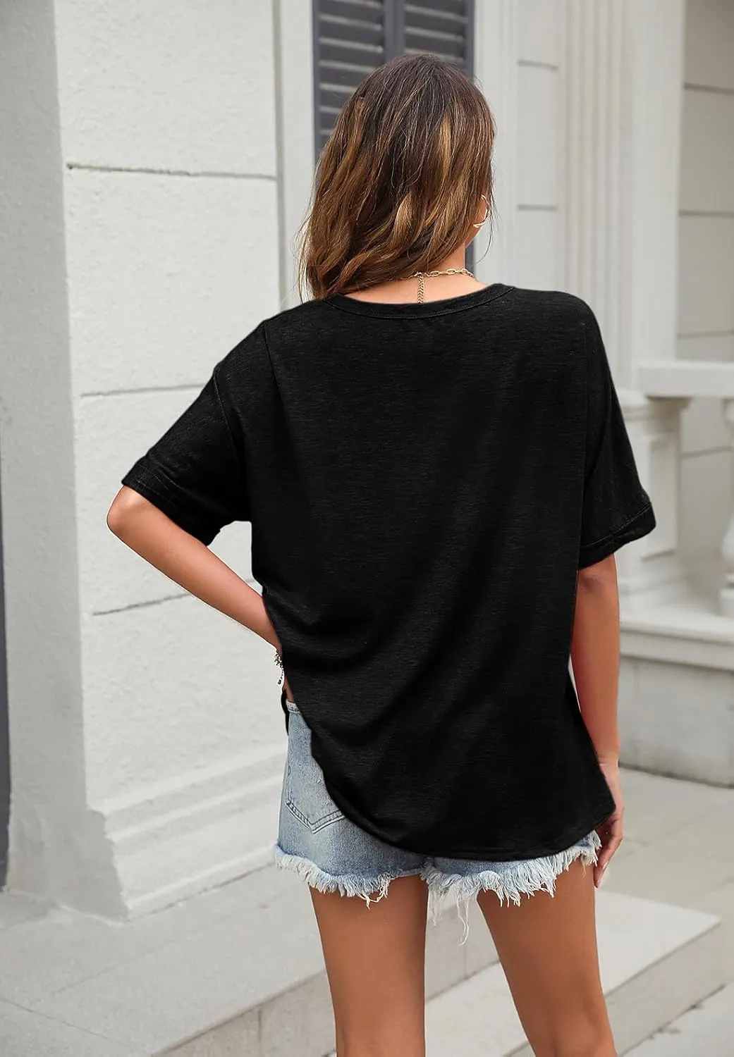 Newchoice Women's Oversized Tshirts Summer Short Sleeve Crewneck Casual Loose Basic Tops