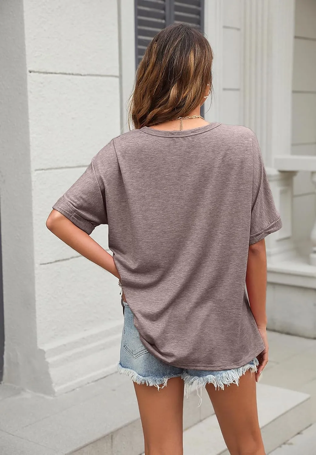 Newchoice Women's Oversized Tshirts Summer Short Sleeve Crewneck Casual Loose Basic Tops