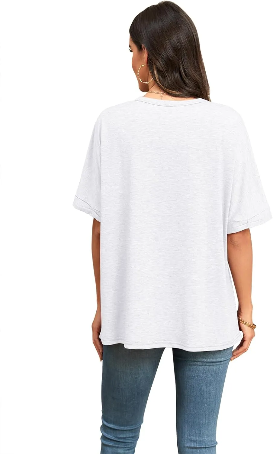 Newchoice Women's Oversized Tshirts Summer Short Sleeve Crewneck Casual Loose Basic Tops