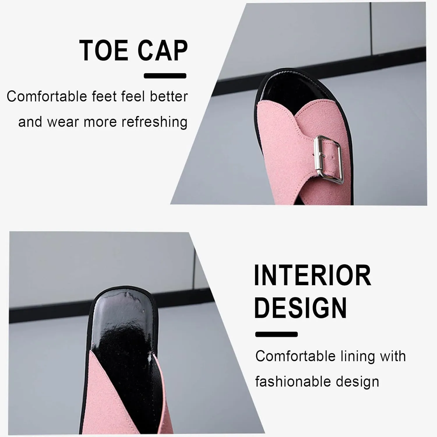 oiangi Sandals for Women Dressy Summer Flats Round Toe Open Toe Buckle Slip on Platform Slippers Comfortable Outdoor Non-Slip Ladies Beach Shoes Slides